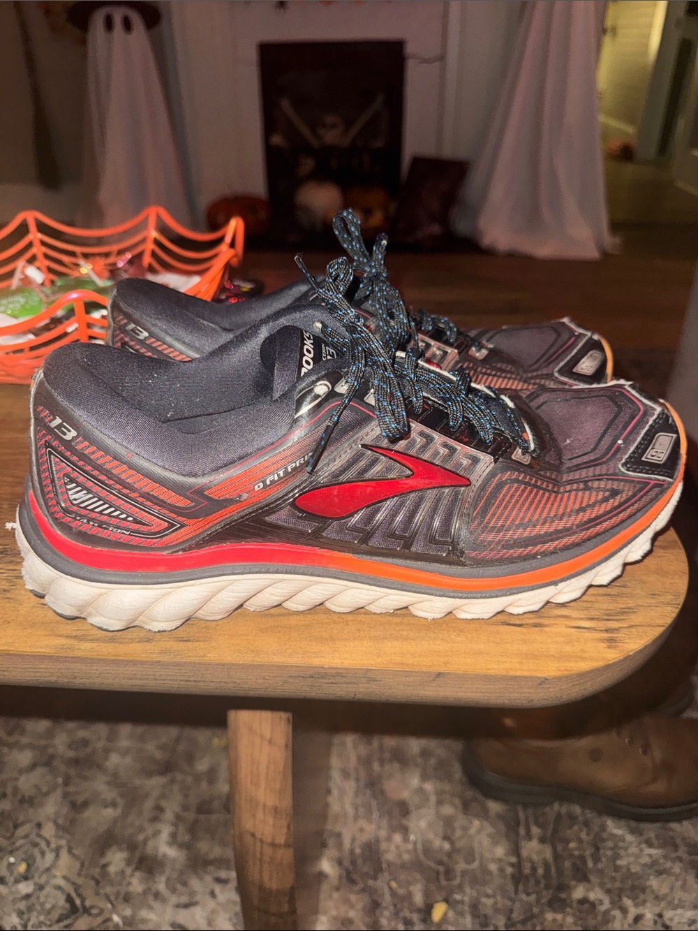 Brooks Men’s Running Shoes - Red and Black with Orange Accent G13 Size 11